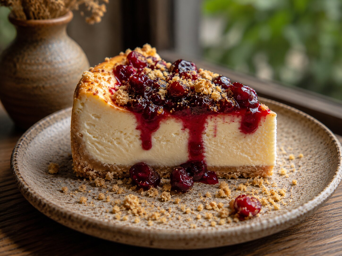 Gâteau fromage aux canneberges