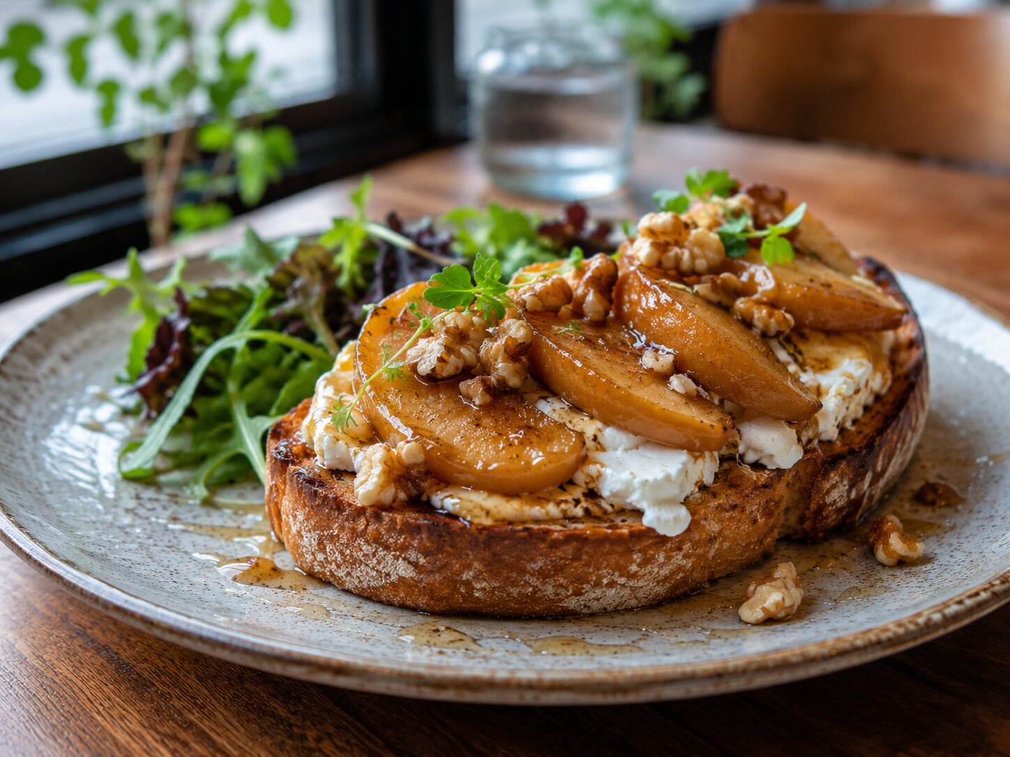 Tartine au fromage de chèvre et pommes